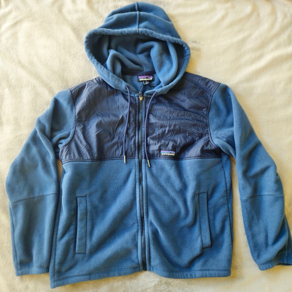 Patagonia Microdini Hood Jacket Tidepool Blue Full Zip Women Medium Hike Outdoor